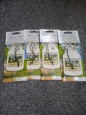 Yankee Candle Car Air Freshners Clean Cotton X 4 Free Postage • £5