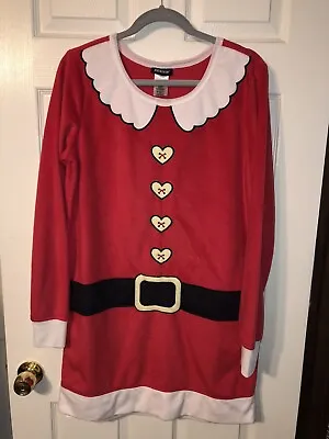Joe Boxer Women's Christmas Mrs. Claus Large Micro Fleece Nightshirt/gown Dress • $15