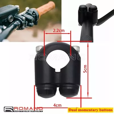 Custom 2 Button Motorcycle Hand Control Momentary Switch Fit 22mm 7/8  Handlebar • $20.99