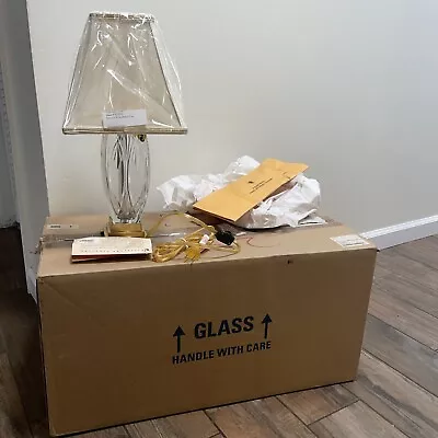 Waterford Finn 19  Accent Lamp Crystal Brass Finish W/ Shade New In Original Box • $389