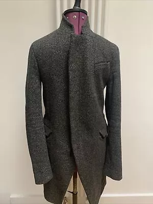 Men’s Label Lab Wool Tailored Coat S Grey Outwear Smart Casual • £24.99