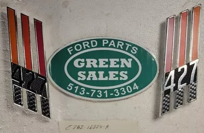 Ford Galaxie 500 & Fairlane 427 Fender Emblem 1967 3 Color W/checker Flag NOS • $140