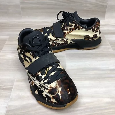 Size 9.5 Nike KD 7 EXT QS Longhorn State 2015 716654-001 Cow Print Leopard Print • $75.99