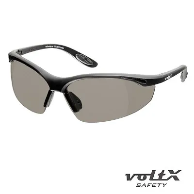 VoltX CONSTRUCTOR READERS Full Lens Magnified SMOKE UV400 Safety Glasses + Cord • £14.99