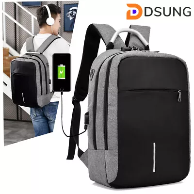 Women Men Backpack Large Anti Theft USB Laptop Rucksack Waterproof School Bag • $23.99