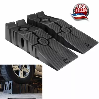 Vehicle Car Ramp Pair 12000lb Black Resin GVW Capacity Nestable 2 Pieces Black • $61.20