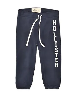 HOLLISTER Womens Graphic Tracksuit Trousers UK 10 Small Navy Blue Cotton AD70 • £13.98