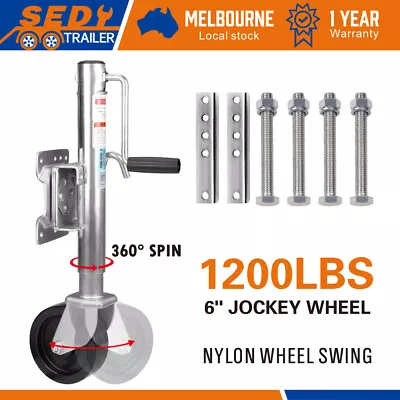 6  Trailer Jockey Wheel Swivel Swing Up 540kg 1200LBS Caravan Boat Heavy Duty • $60.15