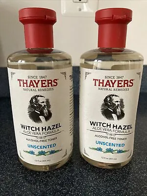 $19.95 • Buy Thayers Witch Hazel Alcohol Free Toner Unscented 12oz (2 Bottles)