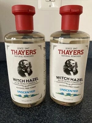$19.95 • Buy Thayers Witch Hazel Alcohol Free Toner Unscented 12oz (2 Bottles)