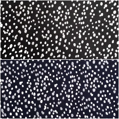 100% Viscose Fabric Dressmaking Printed Mottled Spots Dalmatian Print 140cm Wide • £3.40