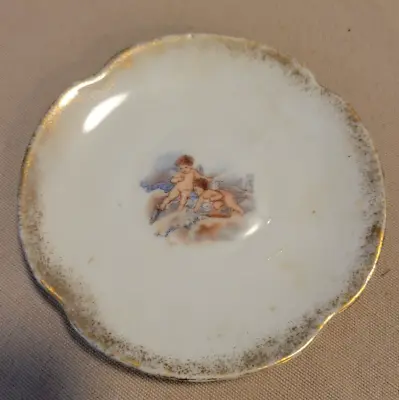 Victoria Carlsbad Austria Cherub & Gold Pierced 4.5 Inch Plate Circa 1880s • $15