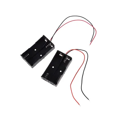 1x Plastic Battery Storage Case Box Holder For 2 X AA With 6  Wire Leads C-hf • $3.68