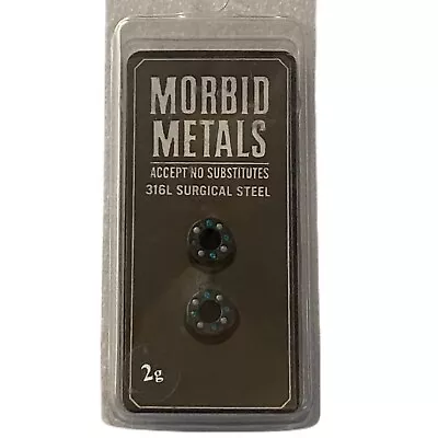 Morbid Metals Black Turquoise Tunnels Ear Plug Spacer Body Jewelry 2g (6mm) • $16