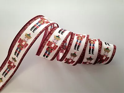 Christmas Nutcracker Ribbon 1.5 Inches Wide Wired Edge 5 YARDS • $5.95