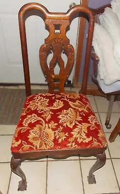 Carved Quartersawn Oak Desk Chair / Sidechair  (SC305) • $349