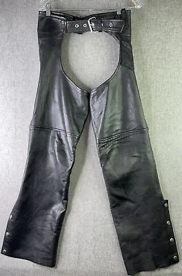 Womens S. Leather Biker Chaps Motorcycle Riding Protective First Genuine Leather • $20.21