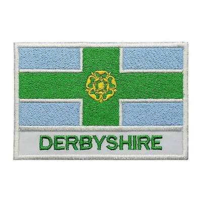 £2.49 • Buy Derbyshire County Flag Patch Iron On Sew On Embroidered Patch For Shirts