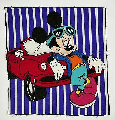Vintage Mickey Mouse Cotton Fabric Panels Sewing Quilt Pieces Out Of Print • $3.82