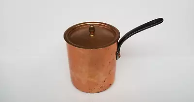 Vintage France Villedieu Copper Lidded Saucepan W/ Tin Lining 4-3/4” Diameter • $185