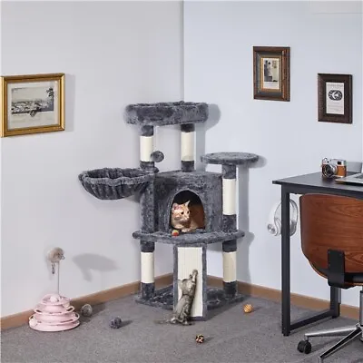 Cat Tree W/Scratching Post Climbing Tower Activity Centre W/Condo For Indoor Cat • £41.99