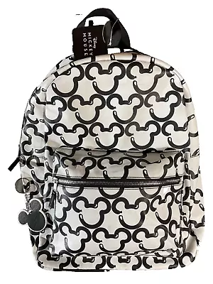 Disney MICKEY MOUSE Backpack Black White Balloon Head Adult Full Size NEW NWT • $38.88