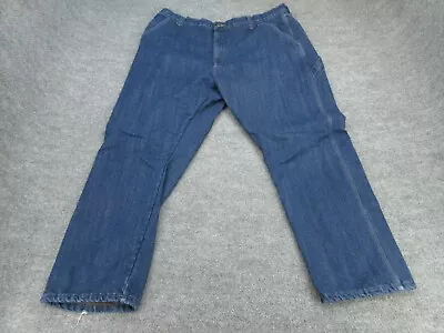 Wrangler Pants Mens 42x30 Blue Denim Jeans Fleece Lined Outdoors Work Adult  • $19.99