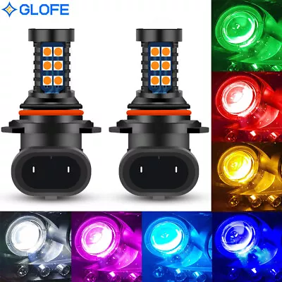 GLOFE 2X 9005 LED Fog Driving Light Bulbs SMD 3030 High Bright Colorful DRL Lamp • $13.54