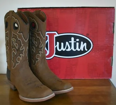 $114.99 • Buy Justin Men's Puncher 13  Tan Buffalo Western Boot 7311 Square Toe Size 9 D, 9 EE