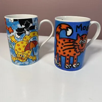 Dunoon Stoneware Mugs By Jane Brookshaw Moggies & Raining Cats & Dogs • £18.99