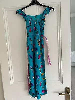Lovely Monsoon Girls  Summer Party Fruit Trouser Suit Jumpsuit Multi Belt Age 6 • £10
