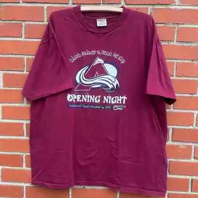 Colorado Avalanche Inaugural Game 1995 T-shirt -Sz XL- Vtg NHL Detroit Redwings  • $67