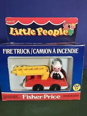 Vintage Fisher Price Little People # 0124 Fire Truck NEW IN UNOPENED BOX. • $25