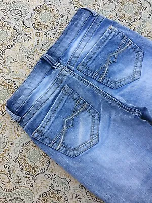 Mudd Women's Designer Blue Jeans Size 3 Skinny Distressed Ladies Casual Pants  • $13.46