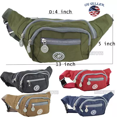 Fanny Pack Men Women Waist Belt Bag Purse Hip Pouch Travel Sport Bum (6307) • $8.95