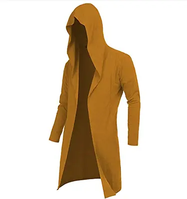 Men Gothic Hooded Coat Cardigan Cape Jacket Long Sweatshirt Trench Cloak Outwear • $42.33