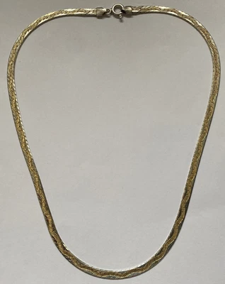 £42 • Buy Vintage, Sterling Silver & Gold Vermeil, Necklace With Full Hallmarks