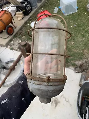 Vintage Benjamin Explosion Proof Light Lamp Fixture Metal Glass Industrial Decor • $74.99