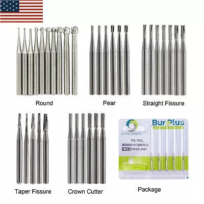 Wave Dental Burs FG 330 557 701 2 4 Carbide Burr Round Pear Taper For High Speed • $244.56