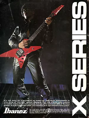 Vtg 80s IBANEZ DT 350 X Series MAGAZINE PRINT AD Pointy Heavy Metal Guitar Pinup • $9.99