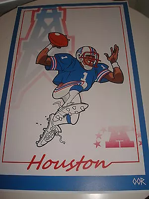 Houston Oilers Vtg. QB Moon Poster Print • $7.99