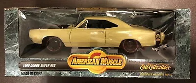 #7270 American Muscle Yellow W/Black Hood 1969 Dodge Super Bee ~ Sealed 1:18 • $49.95