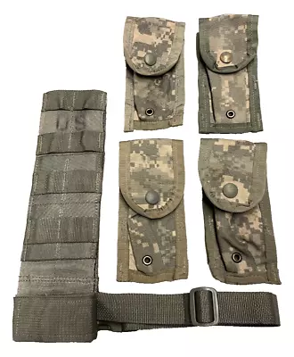 USGI MOLLE II ACU Pistolman Set Leg Extender & 4 9mm Magazine Mag Pouches VGC • $15.90