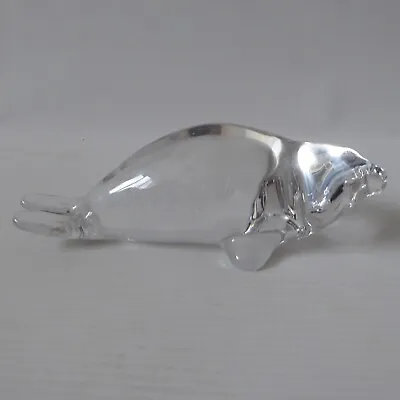 Vintage Hadeland Art Glass Crystal Paperweight Seal Sea Lion Pup Figurine Norway • £9