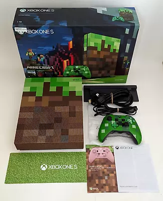 Very Good Genuine Xbox One S Console 1TB Minecraft Special Edition Boxed PAL AUS • $389.99