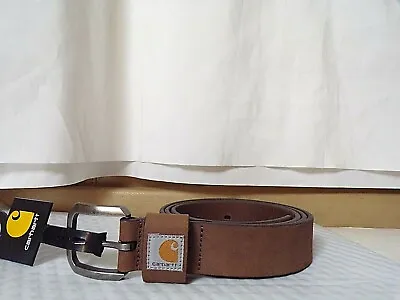 Carhartt Womens Saddle Leather  Belt Sm= 38  Long 39.5  With Buckle 1.25  Wide • £18.05