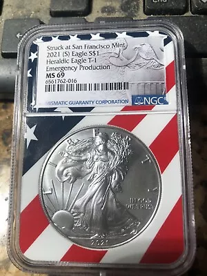 NGC 2021-S Silver Eagle Emergency Production MS69 • $50
