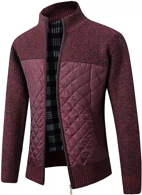 Mens Knitted Cardigan Sale Clearance Thick Sweater Full Zip Turtleneck Jumper 2X • £8.99