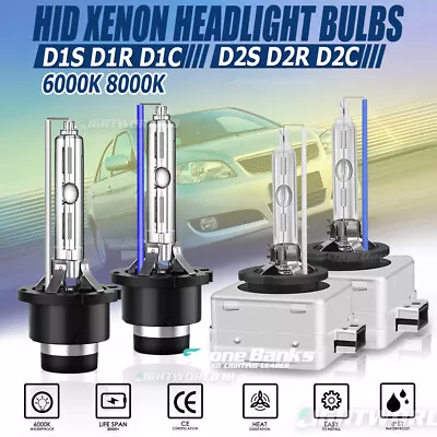 Set(2) D1S/D1R/D1C D2S 6000K White 8000K Blue  Xenon Headlight Replacement Bulbs • $11.78