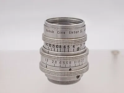 Rare - Cine Kodak Ektar II 25mm F1.9 C Mount 16mm Movie Camera Lens - Bolex H16 • $135.30